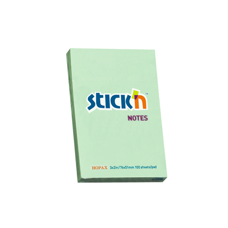 STİCK'N 2114700 YAPIŞKANLI NOT KAĞIDI 51x76 100 YAPRAK PASTEL YEŞİL