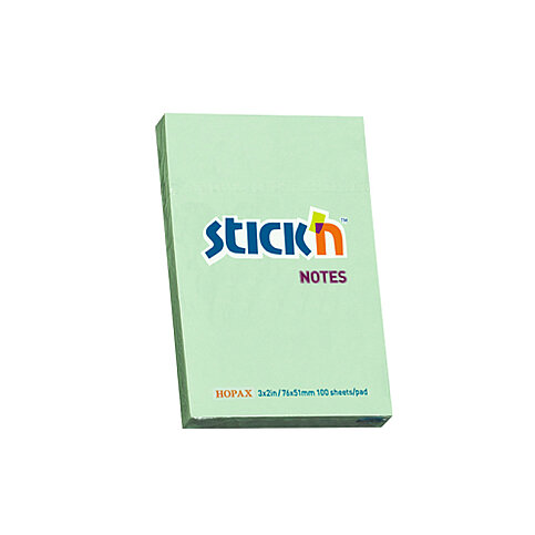 STİCK'N 21147 YAPIŞKANLI NOT KAĞIDI 51x76 100 YAPRAK PASTEL YEŞİL (2114700-5001) - 1