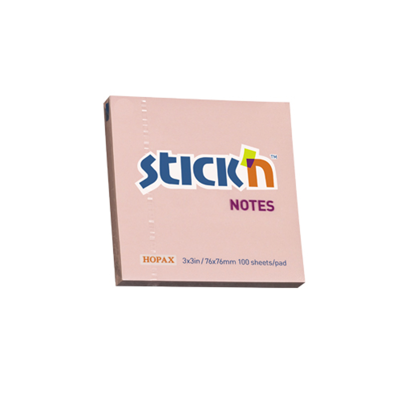 STİCK'N 2114800 YAPIŞKANLI NOT KAĞIDI 76x76 100 YAPRAK PASTEL PEMBE