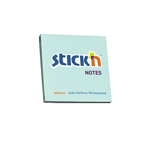 STİCK'N 21149 YAPIŞKANLI NOT KAĞIDI 76x76 100 YAPRAK PASTEL MAVİ (2114900-5001) - 1