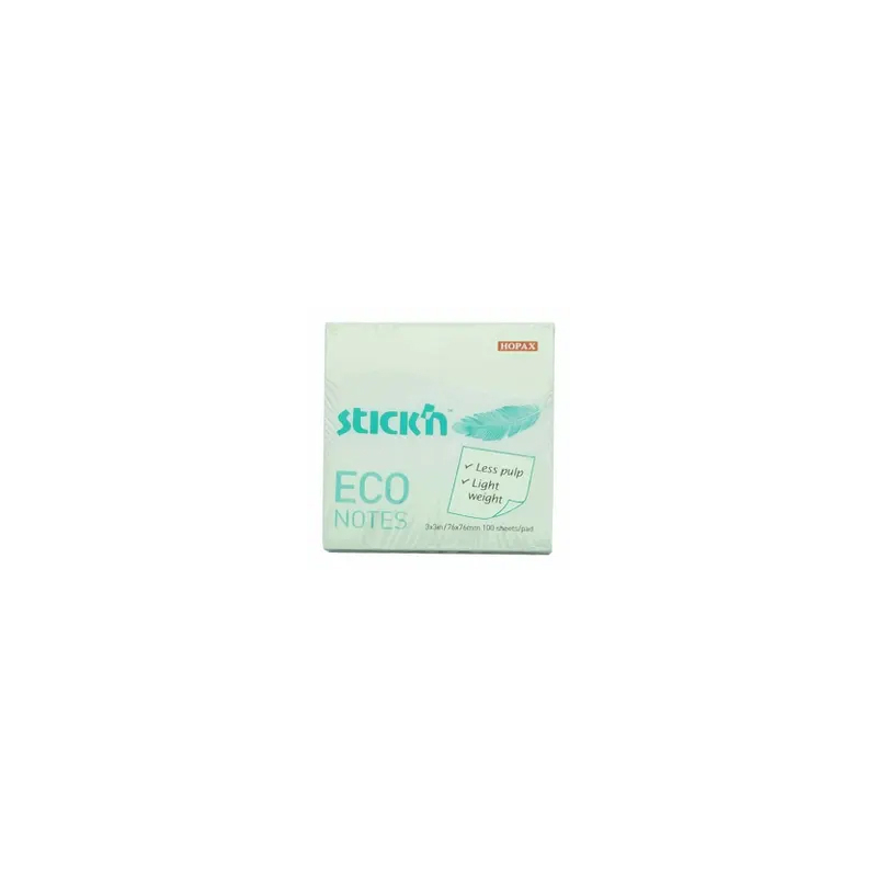 STİCK'N 2115000 YAPIŞKANLI NOT KAĞIDI 76x76 100 YAPRAK PASTEL YEŞİL