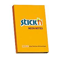 STİCK'N 2116 YAPIŞKANLI NOT KAĞIDI 51x76 100 YAPRAK NEON TURUNCU (2116000-5001) - STİCK'N