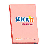 STİCK'N 21162 YAPIŞKANLI NOT KAĞIDI 51x76 100 YAPRAK NEON AÇIK PEMBE (2116200-5001) - STİCK'N