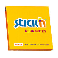 STİCK'N 21164 YAPIŞKANLI NOT KAĞIDI 76x76 100 YAPRAK NEON TURUNCU (2116400-5001) - STİCK'N