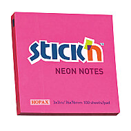 STİCK'N 21165 YAPIŞKANLI NOT KAĞIDI 76x76 100 YAPRAK NEON KOYU PEMBE (2116500-5001) - STİCK'N