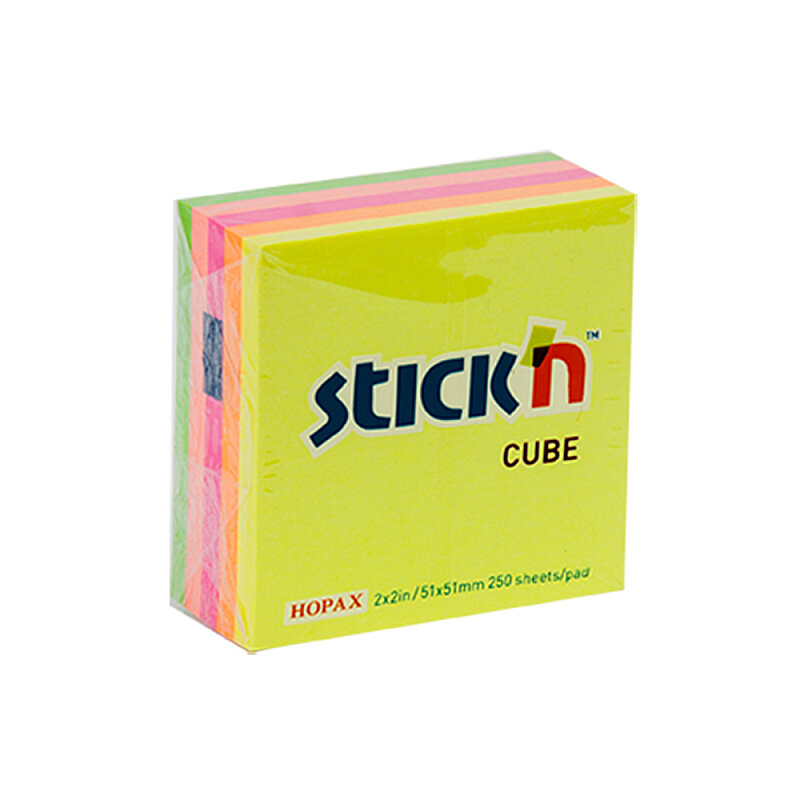 STİCK'N 21203 YAPIŞKANLI KÜPNOT KAĞIDI 51x51 250 YAPRAK 5 RENK (2120300-5001)