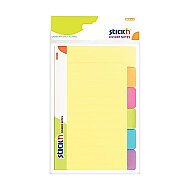 STİCK'N 2146 SEPERATÖRLÜ YAPIŞKANLI NOT KAĞIDI 149x98 ÇİZGİLİ 6 RENKx10 YAPRAK (2146000-5001) - STİCK'N