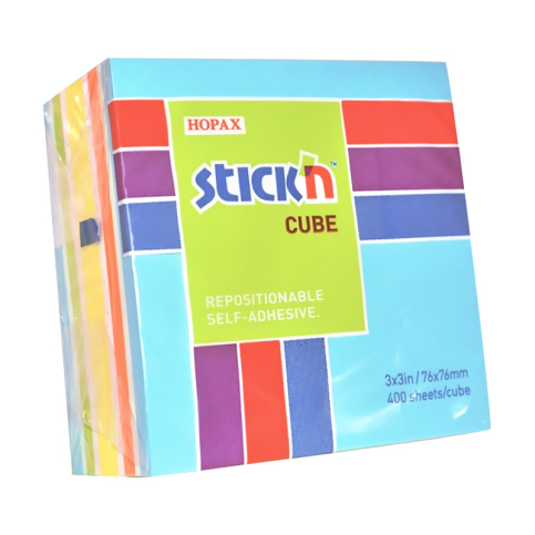 Stick'N 21538 Yapışkanlı Küpnot Kağıdı 76X76 400 Yaprak Rainbow - 1