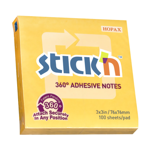 Stick'N 21551 Yapışkanlı Not Kağıdı 76x76 100 Yaprak Gold (2155100-5001) - 1