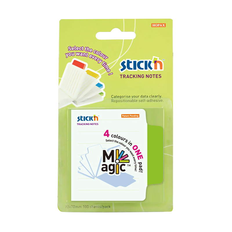 STİCK'N 2155900 YAPIŞKANLI NOT KAĞIDI 70x70 ÇİZGİLİ BEYAZ 4 RENK