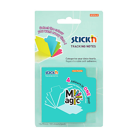 STİCK'N 2156 MAGİC YAPIŞKANLI NOT KAĞIDI 70x70 4 RENK (2156000-5001) - 1