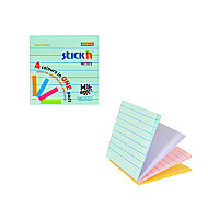STİCK'N 21577 YAPIŞKANLI NOT KAĞIDI 76x76 ÇİZGİLİ 100 YAPRAK 4 RENK (2157700-5001) - STİCK'N
