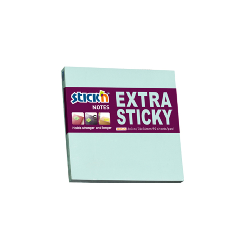 Stick'N 21663 Extra Yapışkanlı Not Kağıdı 76x76 90 Yaprak Pastel Mavi (2166300-5001) - 1