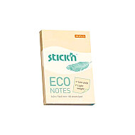 STİCK'N 21741 ECO YAPIŞKANLI NOT KAĞIDI 51x76 100 YAPRAK PASTEL SARI (2174100-5001) - STİCK'N