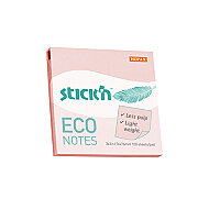 STİCK'N 21746 ECO YAPIŞKANLI NOT KAĞIDI 76x76 100 YAPRAK PASTEL PEMBE (2174600-5001) - STİCK'N