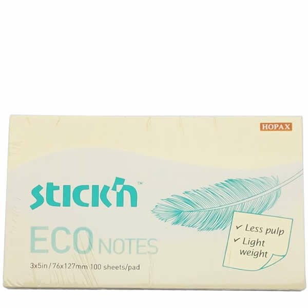 STİCK'N 2174900 ECO YAPIŞKANLI NOT KAĞIDI 76x127 100 YAPRAK SARI