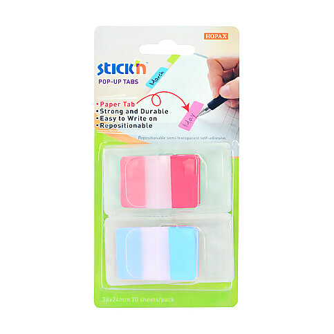 Stick'N 26051 Film İndeks İşaret Bandı 24x38 Yeşil-Pembe (2605100-5001) - 1
