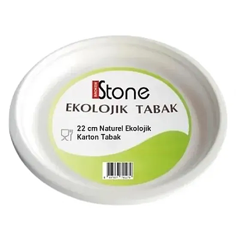 STONE NATUREL KARTON TABAK 22cm 50Lİ - 1