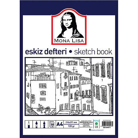 SÜDOR BN05-4 MONALİSA ESKİZ DEFTERİ A4 50 YAPRAK 120gr - 1