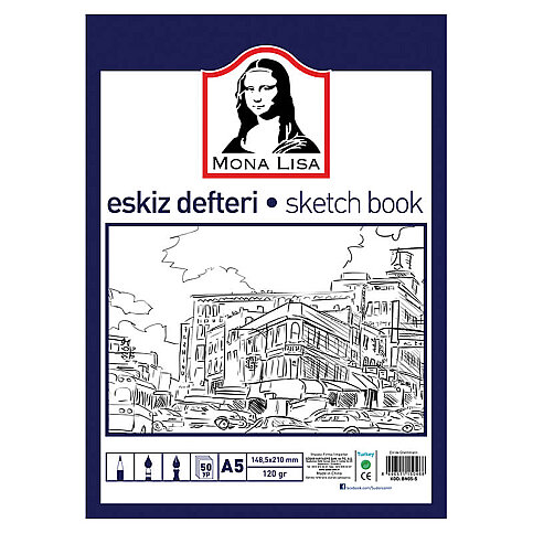 SÜDOR BN05-5 MONALİSA ESKİZ DEFTERİ A5 50 YAPRAK 120gr - 2