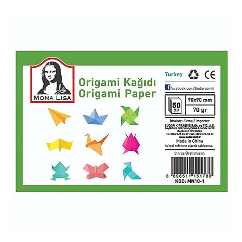 SÜDOR MN10-1 ORİGAMİ KAĞIDI 9x9 50 YAPRAK 70gr - 1