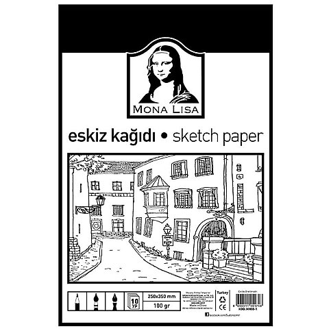 SÜDOR MN08-1 MONALİSA ESKİZ KAĞIDI 25x35 100gr 10LU - 1