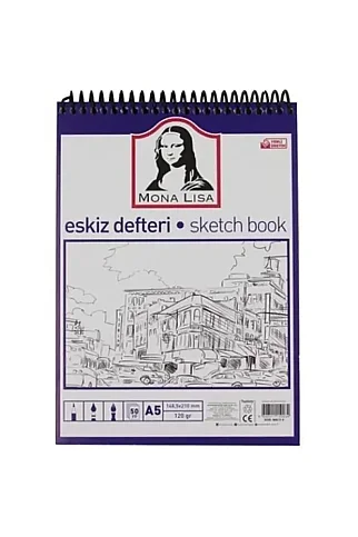 SÜDOR MN13-5 MONALİSA TELLİ ESKİZ DEFTERİ A5 50 YAPRAK 120gr - 1