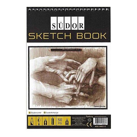 SÜDOR MN21-5 TELLİ ESKİZ DEFTERİ A5 50 YAPRAK 100gr - 1