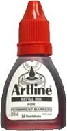 ARTLİNE ESK-50A TAHTA KALEM MÜREKKEBİ KIRMIZI 20ml (A-ESK-50A RED) - ARTLİNE