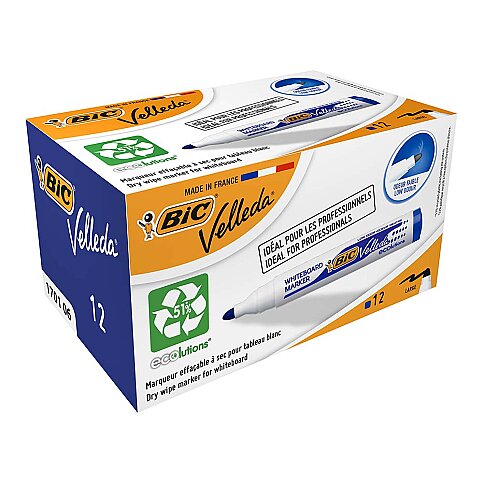 BİC 1701 VELLEDA BEYAZ TAHTA KALEMİ YUVARLAK UÇ MAVİ (904938)(525826) - 1