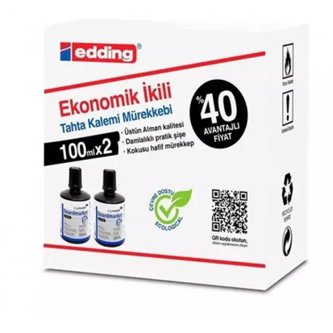 Edding 1199 Tahta Kalem Mürekkebi Siyah 100Ml 2Li - 1