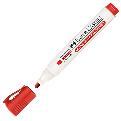 FABER-CASTELL W20 BEYAZ TAHTA KALEMİ KIRMIZI (5050254021) - 1