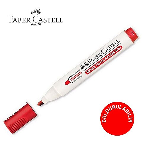 FABER-CASTELL W20 BEYAZ TAHTA KALEMİ KIRMIZI (5050254021) - 1