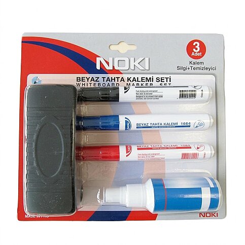 NOKİ 1664SET BEYAZ TAHTA KALEMİ SETİ+LOSYON - 1