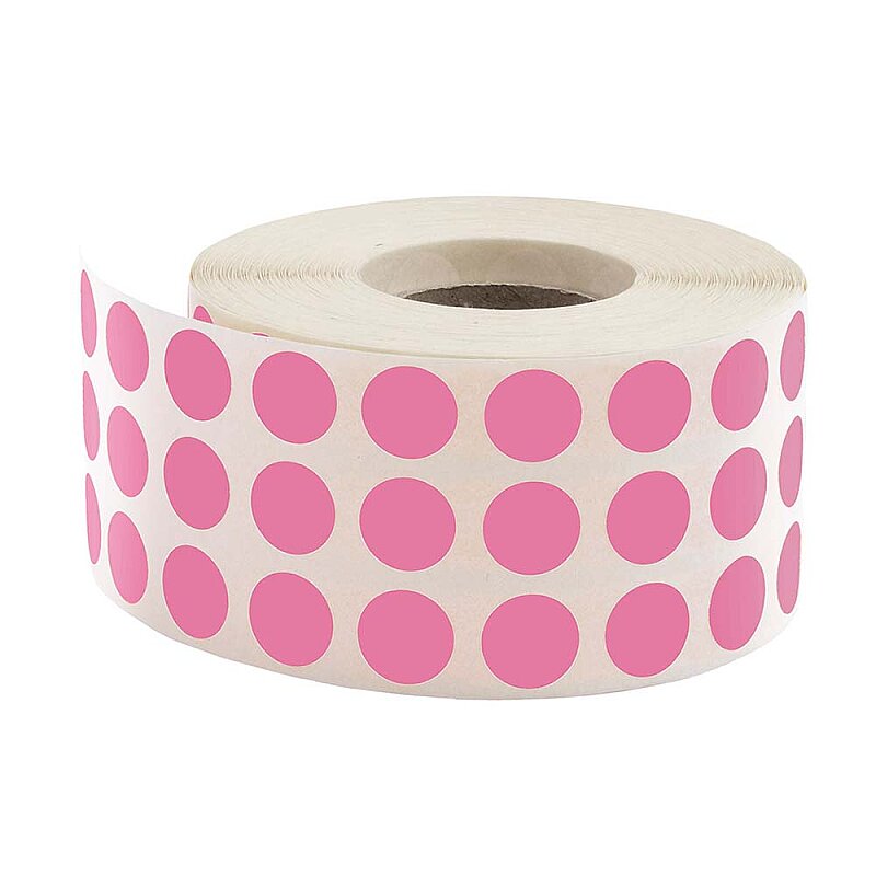 TANEX 103901 RULO NOKTA ETİKET 10mm PEMBE TEKLİ KUTU