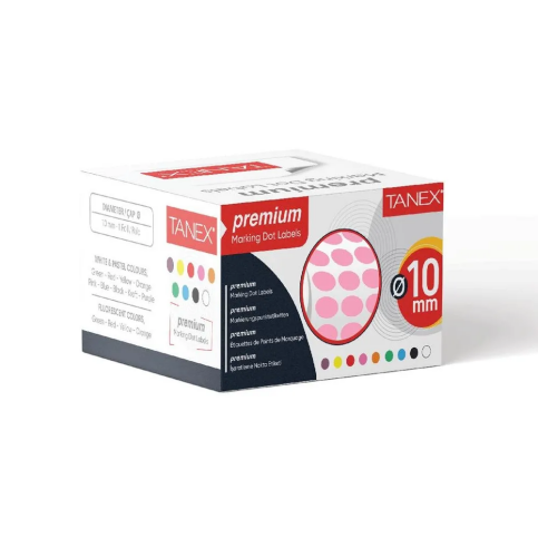 Tanex 103901 Rulo Nokta Etiket 10Mm Pembe Tekli Kutu - 1