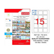 Tanex 2015 Laser Etiket 45X45Mm 36X100 3600 Adet - TANEX