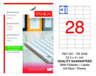 Tanex 2028 Laser Etiket 52X41Mm 28X100 2800 Adet - TANEX