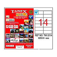 TANEX 2114 LASER ETİKET 105x41mm 14x100 1400 ADET - TANEX