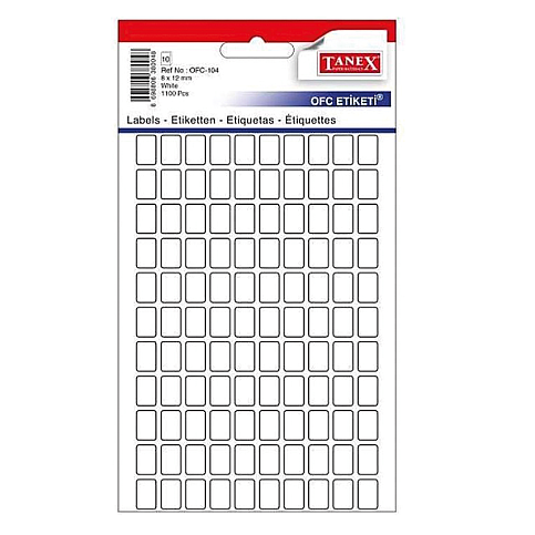 TANEX OFC-104 BEYAZ ETİKET POŞET - 1