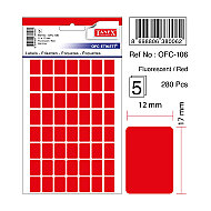 TANEX OFC-106 FLORESAN ETİKET KIRMIZI POŞET - TANEX