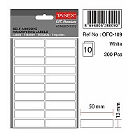 TANEX OFC-109 BEYAZ ETİKET POŞET - TANEX