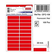 TANEX OFC-109 FLORESAN ETİKET KIRMIZI POŞET - TANEX