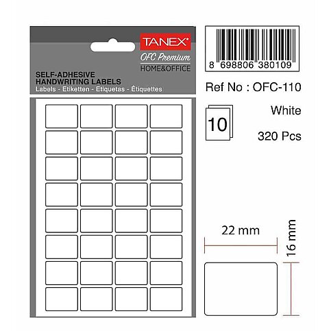 TANEX OFC-110 BEYAZ ETİKET POŞET - 1