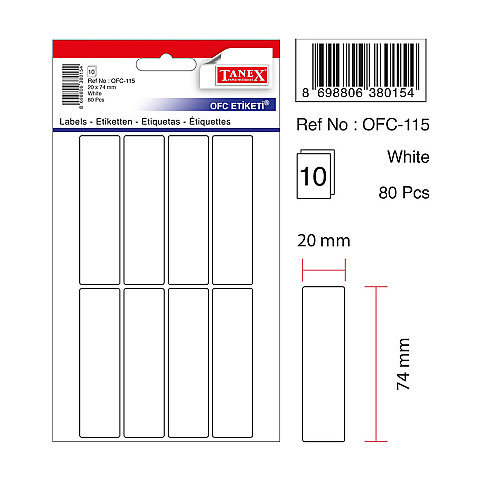 TANEX OFC-115 BEYAZ ETİKET POŞET - 1