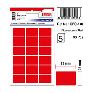 TANEX OFC-116 FLORESAN ETİKET KIRMIZI POŞET - TANEX
