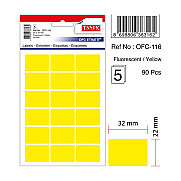 TANEX OFC-116 FLORESAN ETİKET SARI POŞET - 1