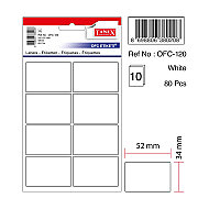 TANEX OFC-120 BEYAZ ETİKET POŞET - TANEX