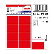 TANEX OFC-120 FLORESAN ETİKET KIRMIZI POŞET - TANEX