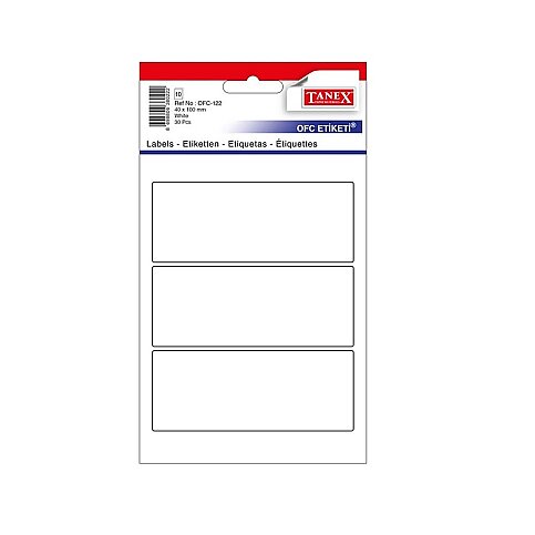 TANEX OFC-122 BEYAZ ETİKET POŞET - 1